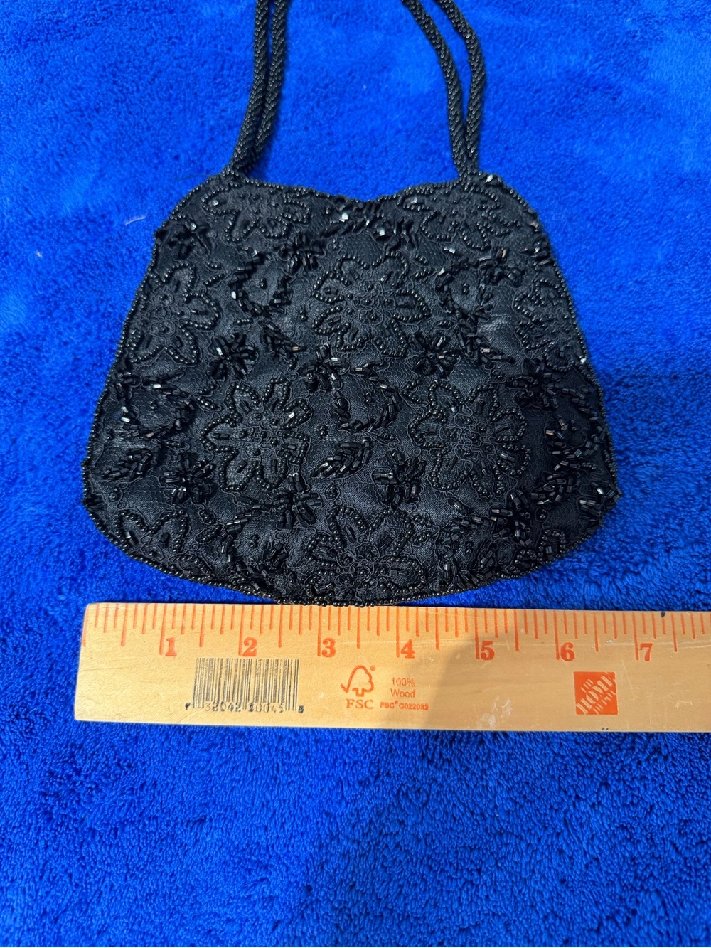 Black beaded evening bag.